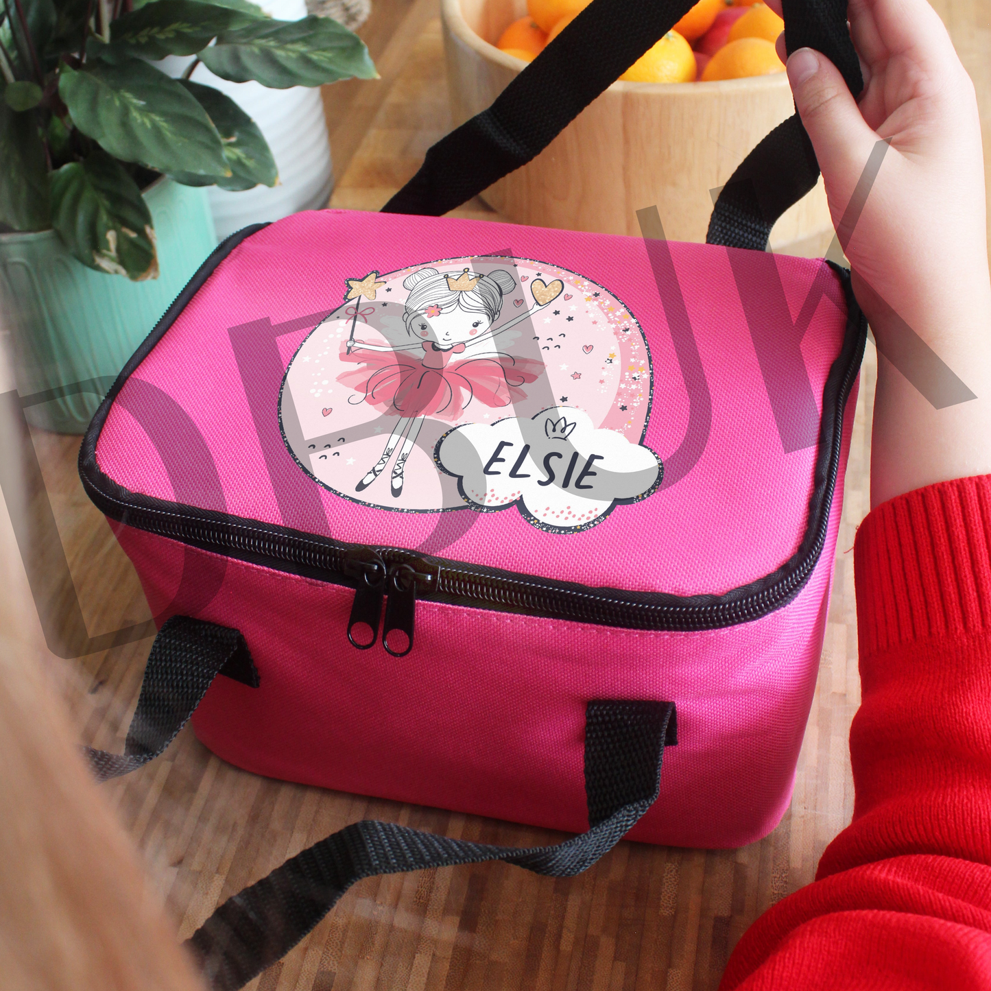 Personalised Fairy Pink Lunch Bag