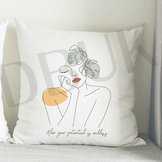 Personalised Fleur Fine Line Cushion