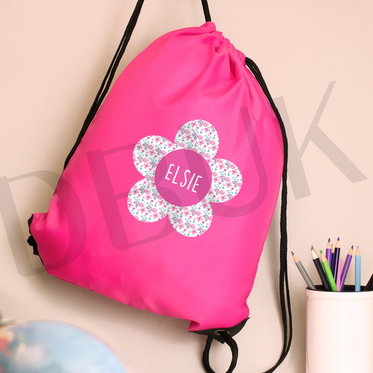 Personalised Flower Pink Kit Bag