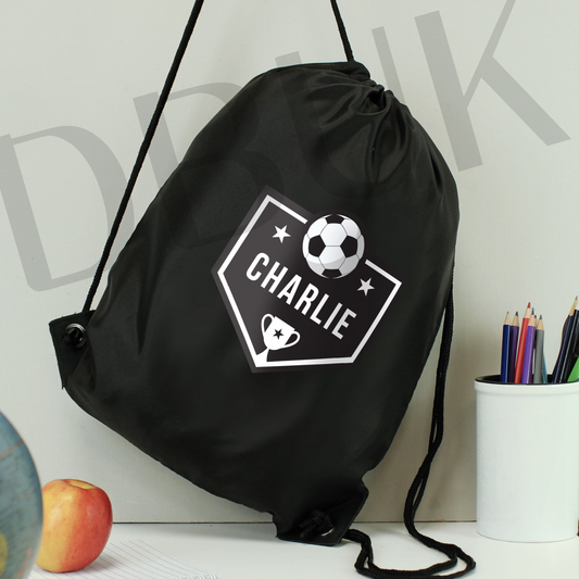 Personalised Football Black Kit Bag