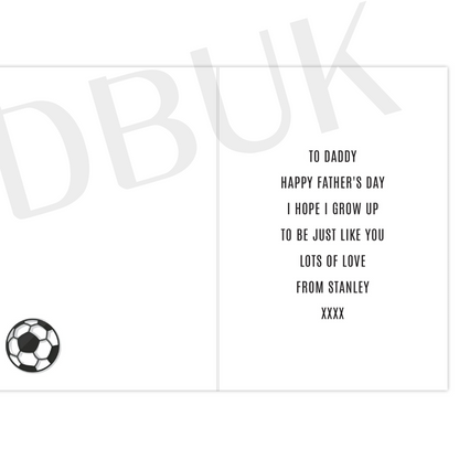 Personalised Football Mini Me Card