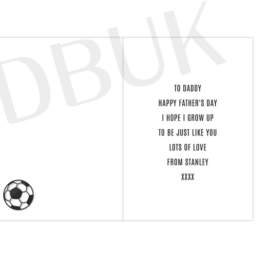 Personalised Football Mini Me Card