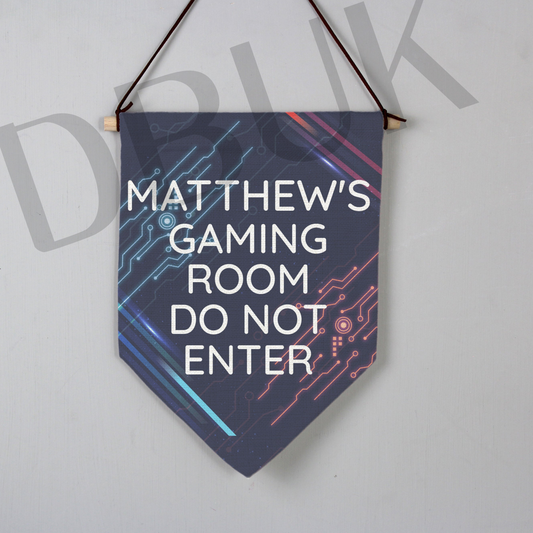 Personalised Free Text Gaming Hanging Banner