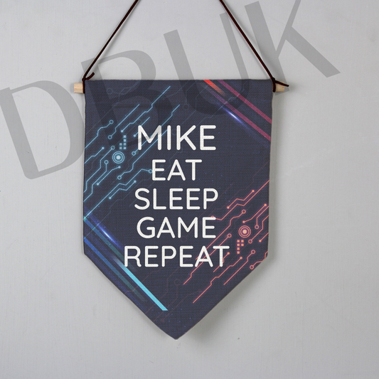 Personalised Free Text Gaming Hanging Banner