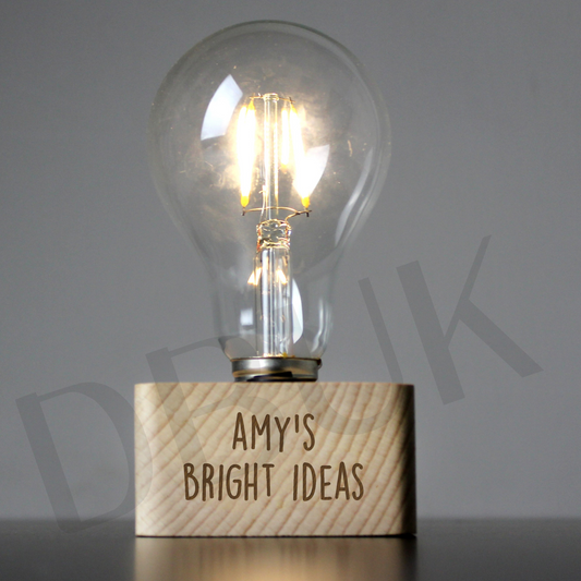 Personalised Free Text LED Bulb Table Lamp