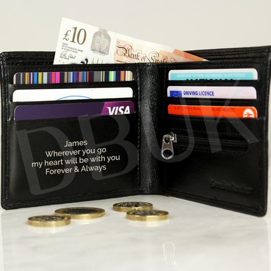 Personalised Gold Initials Leather Wallet