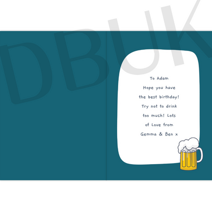 Personalised Happy Birthday Beer Card