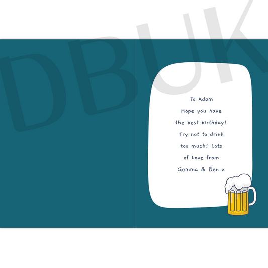Personalised Happy Birthday Beer Card