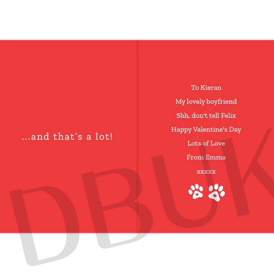 Personalised I love You More than the Cat Card