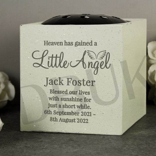 Personalised Little Angel Memorial Vase