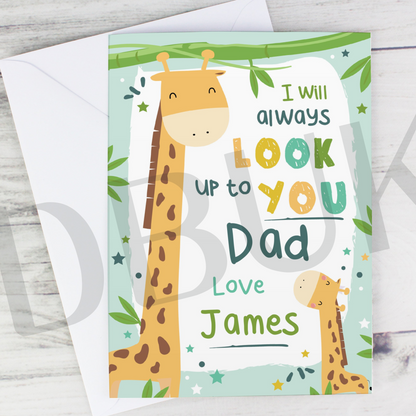 Personalised Look Up To You Giraffe Card