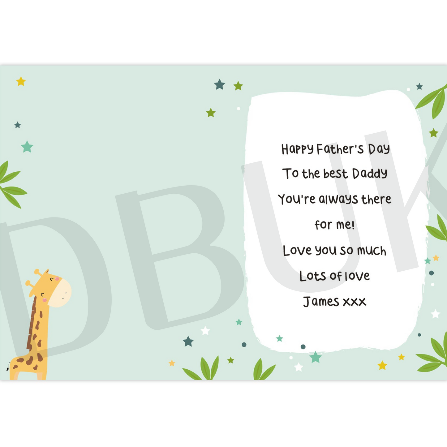 Personalised Look Up To You Giraffe Card