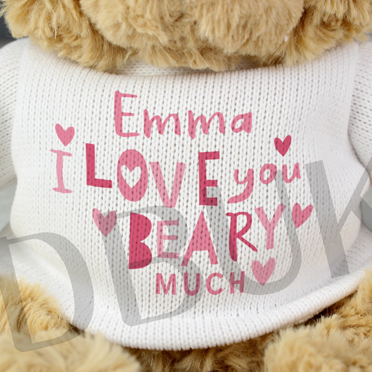 Personalised Love You Beary Much Teddy Bear