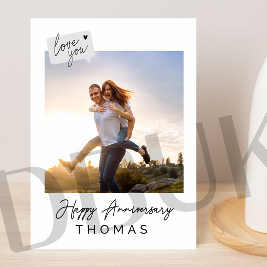 Personalised Love You Photo Upload Greeting Card