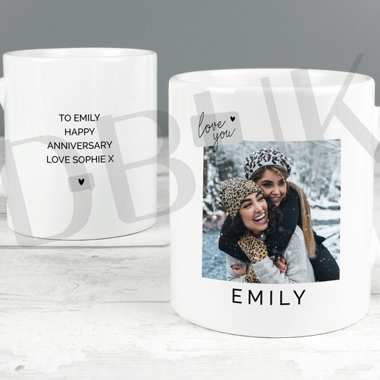 Personalised Love You Snapshot Photo Upload Mug