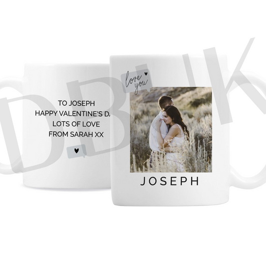 Personalised Love You Snapshot Photo Upload Mug