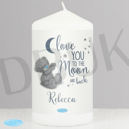 Personalised Me to You 'Love You to the Moon and Back' Pillar Candle