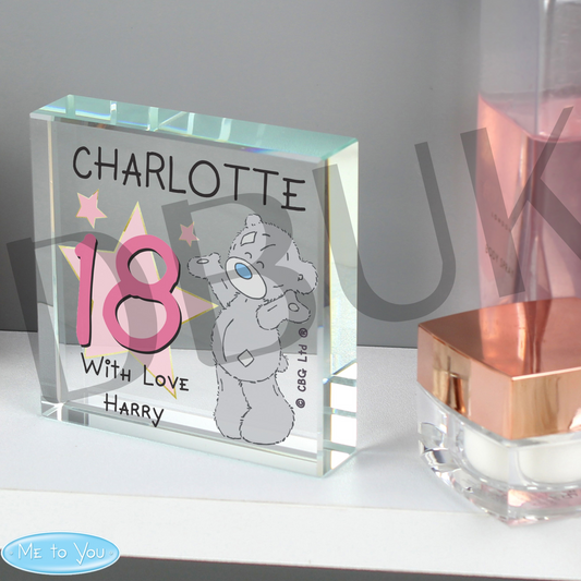 Personalised Me To You Sparkle & Shine Birthday Crystal Token