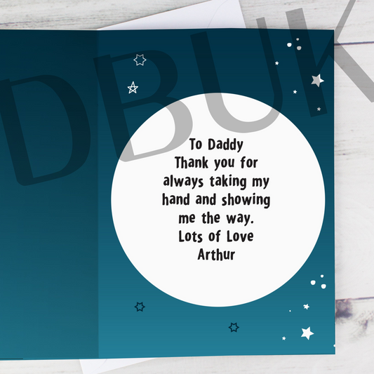 Personalised Moon & Back Photo Upload Card