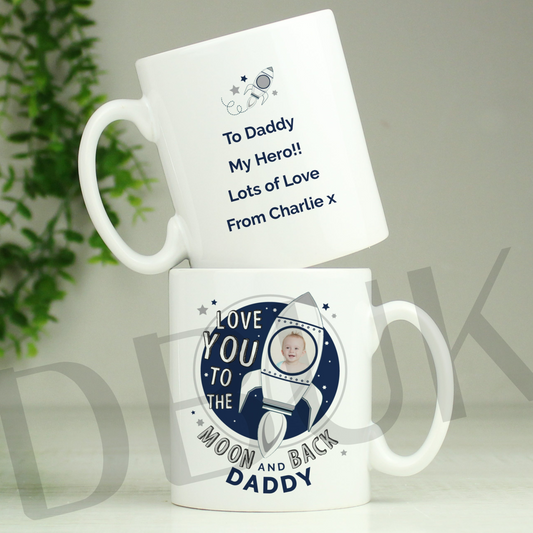 Personalised Moon & Back Photo Upload Mug