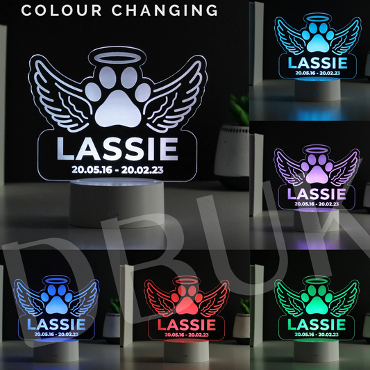 Personalised Pet Memorial Colour Changing LED Light