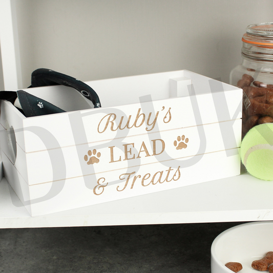Personalised Pets White Wooden Crate