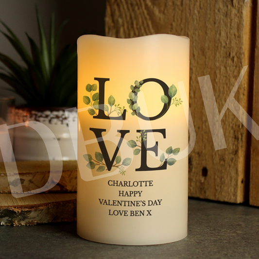 Personalised LOVE LED Candle