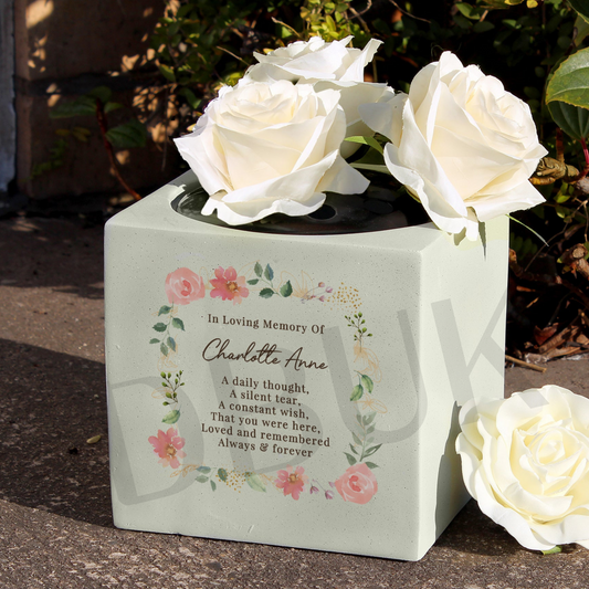 Personalised Floral Memorial Vase