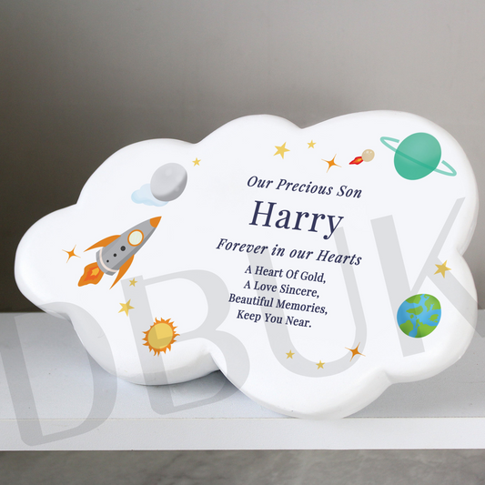 Personalised Space Resin Memorial Cloud