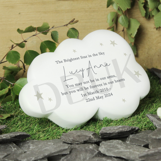 Personalised Stars Resin Memorial Cloud
