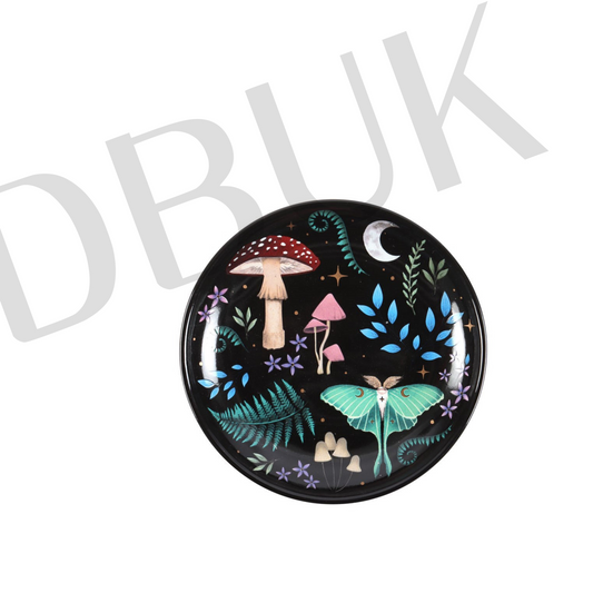Round Dark Forest Print Trinket Dish