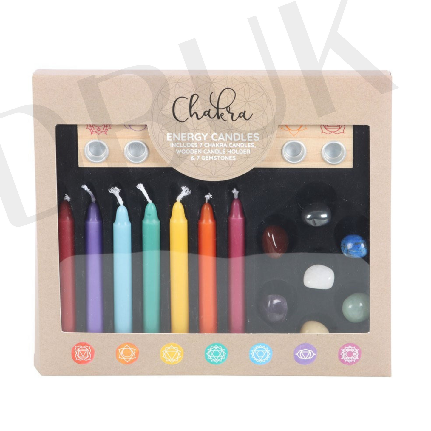 Chakra Energy Candle & Crystal Gift Set