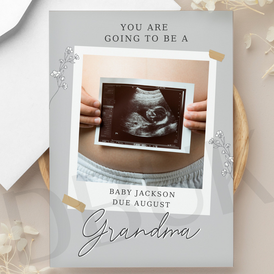 Personalised Grey Snapshot Photo Upload Greeting Card