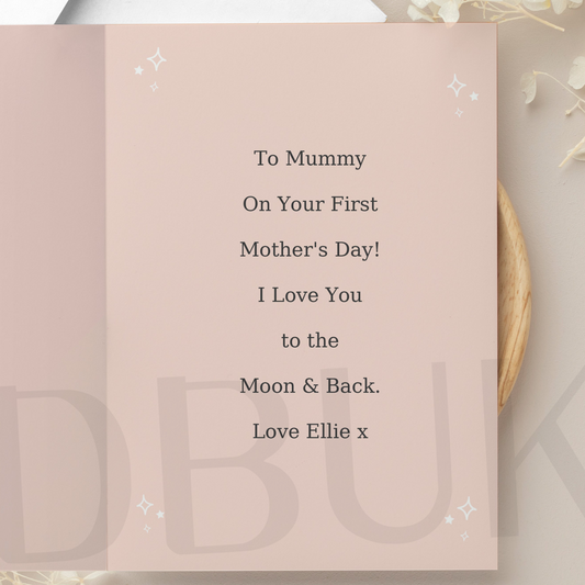 Personalised Pink Wreath Photo Upload Greeting Card