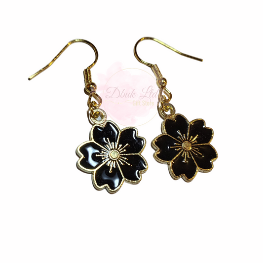 Black Flower Earrings