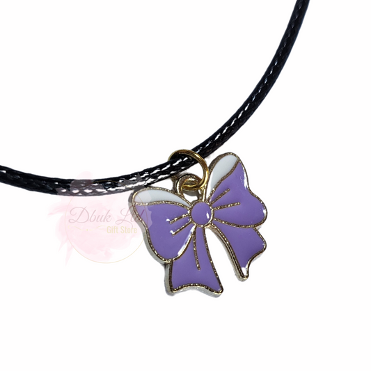 Lilac Bow Necklace