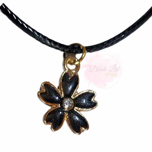 Black Flower Necklace